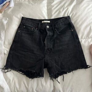 PacSun Black Frayed Hem Jean Shorts